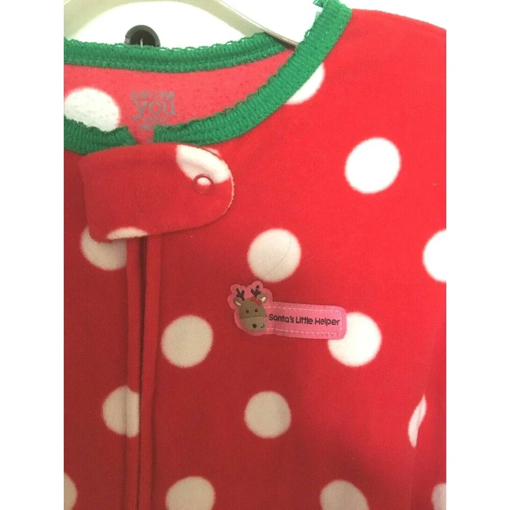 Carter's Baby Christmas Holiday PJ Pajama Lot of 2 Red White 2T Reindeer EUC